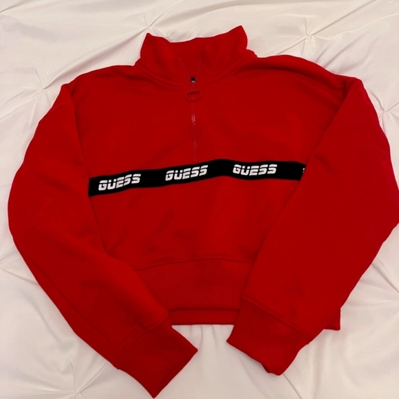 Guess logo cropped sweatshirt - Picture 2 of 4